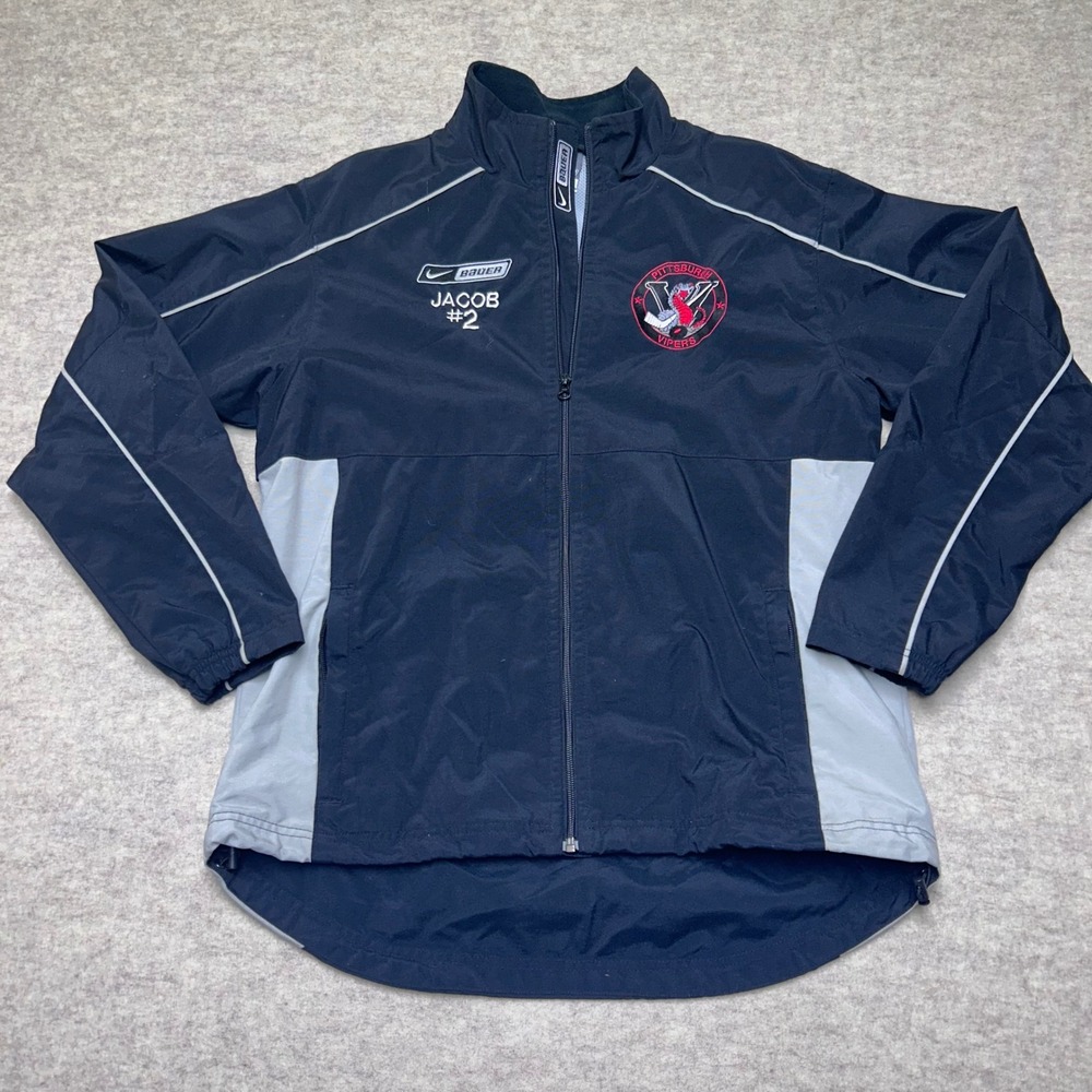 Nike Bauer Pittsburgh Vipers Ice Hockey Jacket Full Zip Windbreaker‎ Mens Small